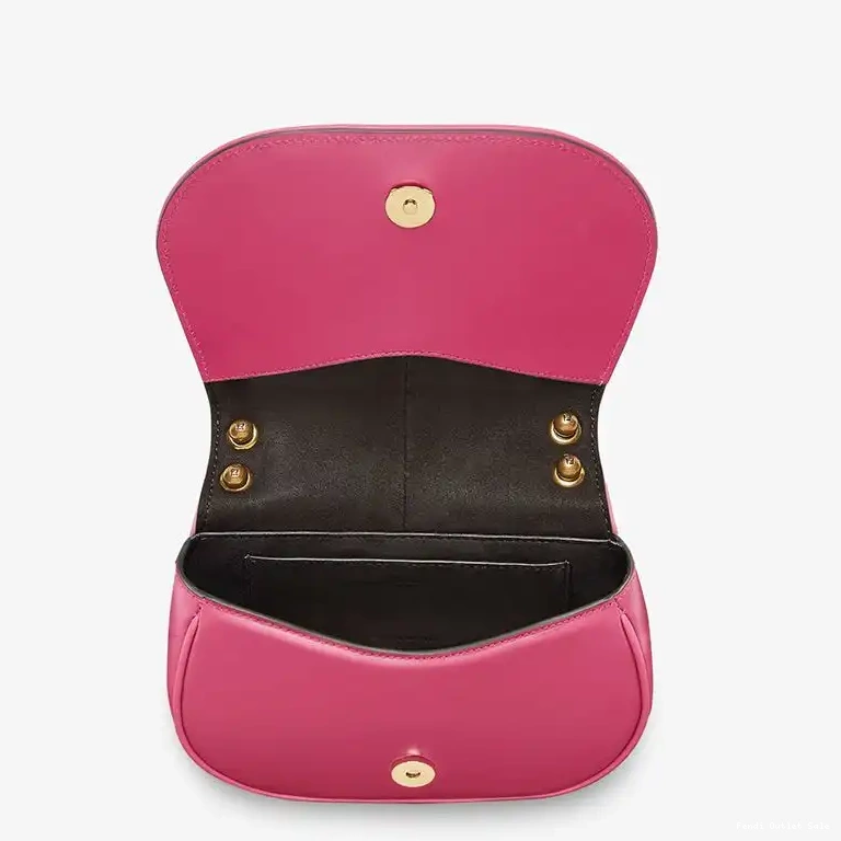 Affordable Mini Fendi In Leather C'mon Bag Rose Calf 0413
